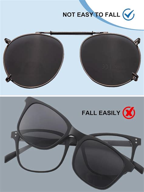 round polarized clip on sunglasses